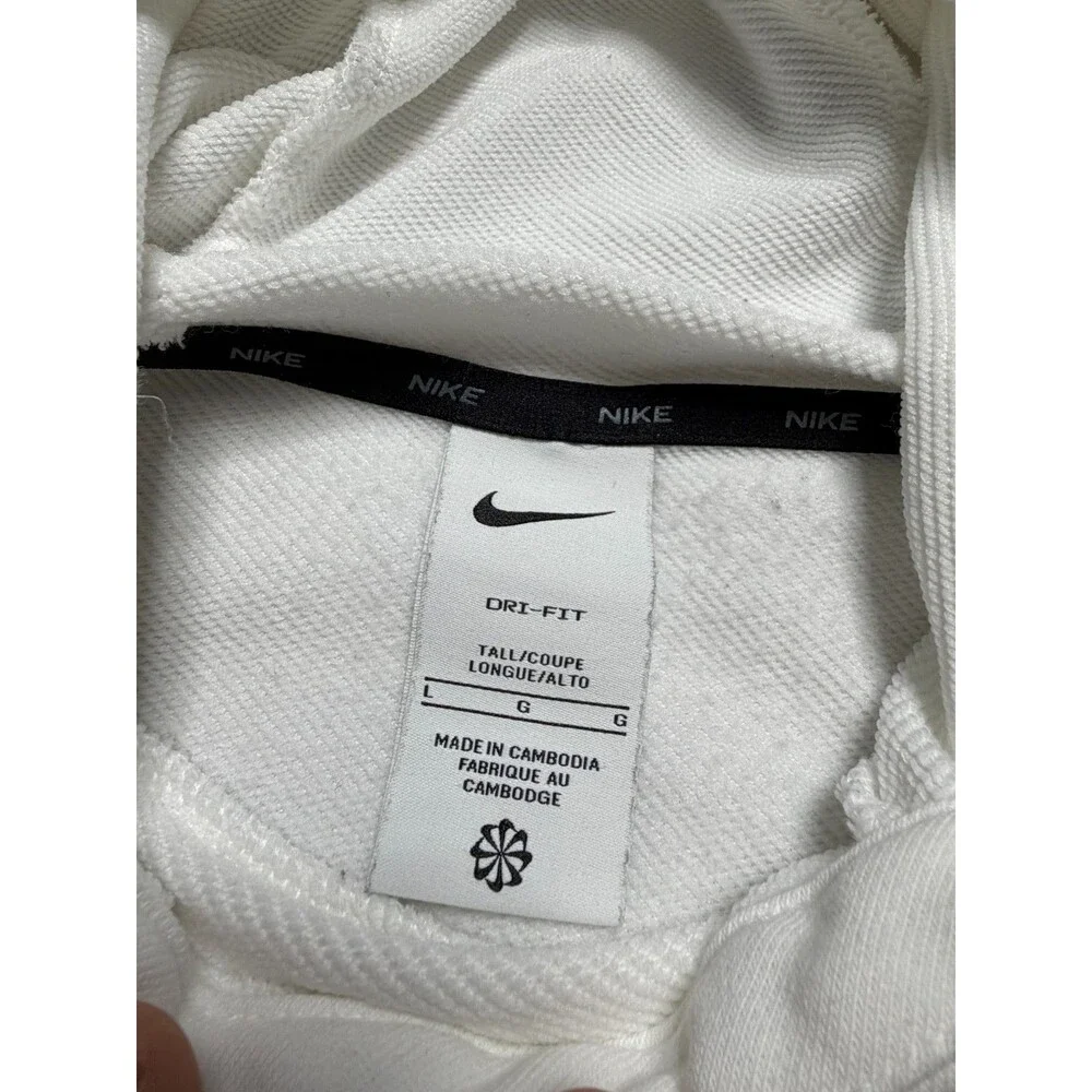 Nike Dri-FIT Swoosh Men’s Size L Pullover Training Hoodie White CZ2425-100